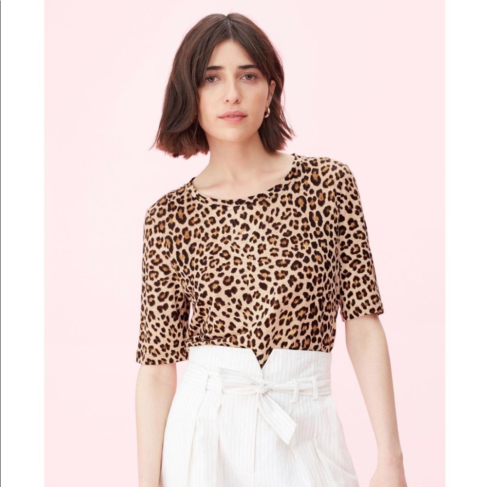 Rebecca Taylor leopard linen top NEW SZ m